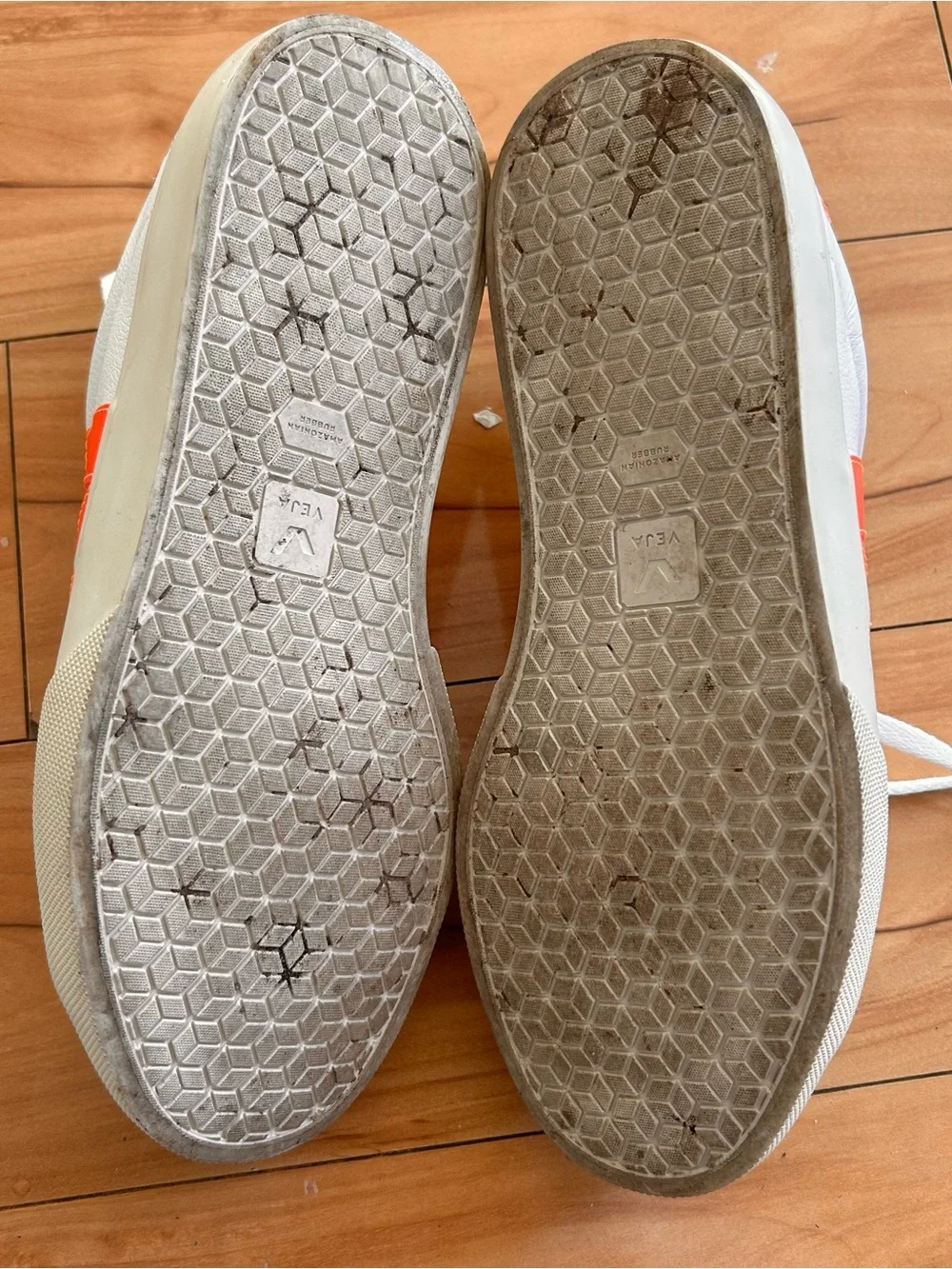 Veja Campo Leather Sneakers, size 10 Orange White